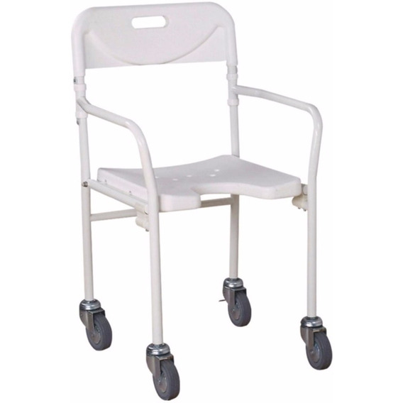 Silla Ducha Con Ruedas Plegable Y Asiento Perineal