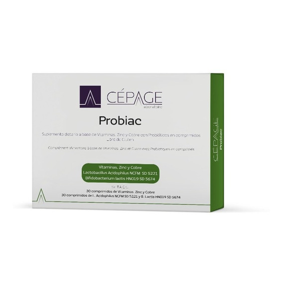 Cepage Probiac Vitaminas Zinc Cobre Probióticos 30 Comp