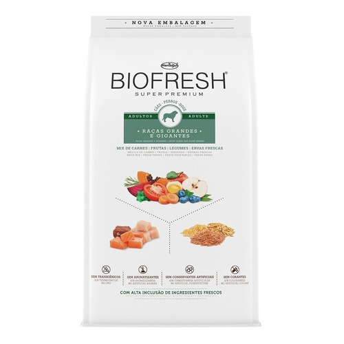 Alimento Biofresh Super Premium para perro adulto de raza grande y gigante sabor carne, frutas y vegetales en bolsa de 3kg