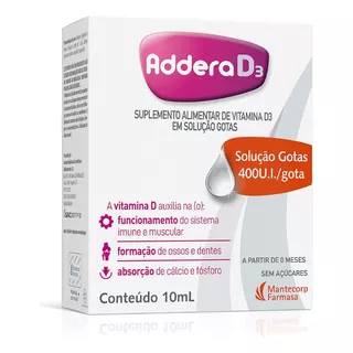 Vitamina Addera D3 400ui Gotas 10ml