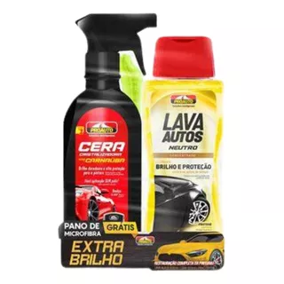 Kit Lava Auto Extra Brilho (cera Gat./lac+pano) Proauto