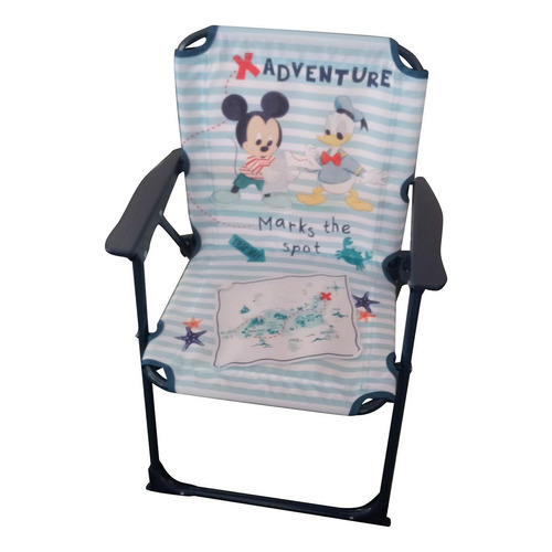 Silla Infantil Mickey Y Minnie Plegable Para Playa Color Celeste