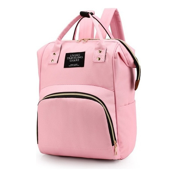 Bolso Mochila Maternal Bebe Resistente Impermeable Madre Color Rosa