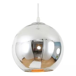 Luminaria Colgante Esfera 25cm E27 Color Plata Lin. Moderna Color Plateado