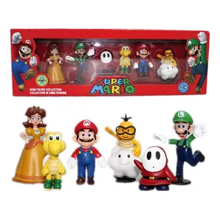 Kit 6 Bonecos Nintendo Mario Daisy Troopa Shy Guy C/caixa