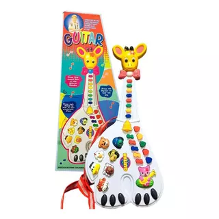 Guitarra Girafa Musical Som Bichinhos 40x18 Presente