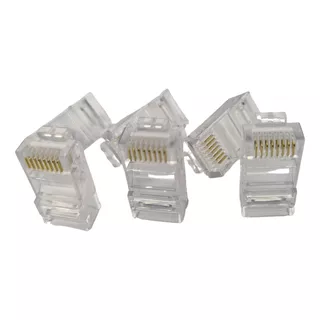 Conector Plug P/ Cabo Rede Rj45 Cat5e Kit C/ 10 Peças