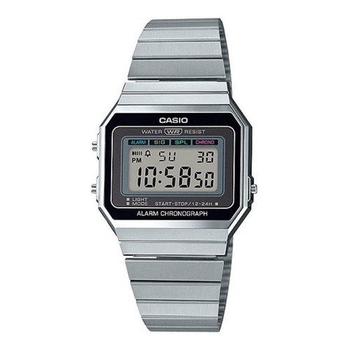 Reloj pulsera digital Casio A700W-1A con correa de acero inoxidable
