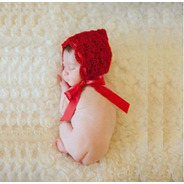 Touca Chapeuzinho Vermelho Em Crochê Newborn Para Bebês Bonê