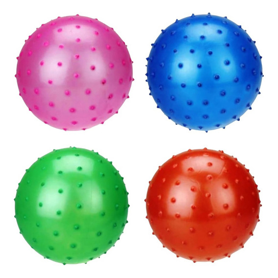 Pelota Terapia Balón Erizo Sensibilidad Con Puas Estimuladoras 4 Pcs Fisioterapia 22 Cm Masaje Terapeutico Chuzos