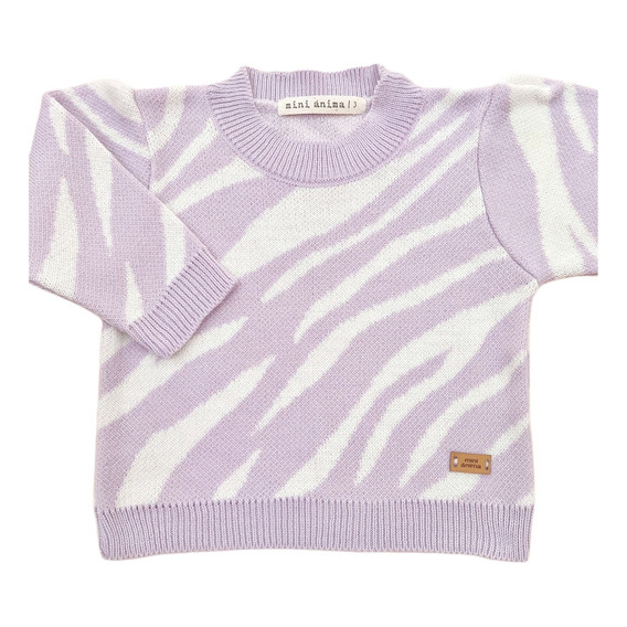 Sweater Cebra Mini Anima Tejido Bebe Kids Lila