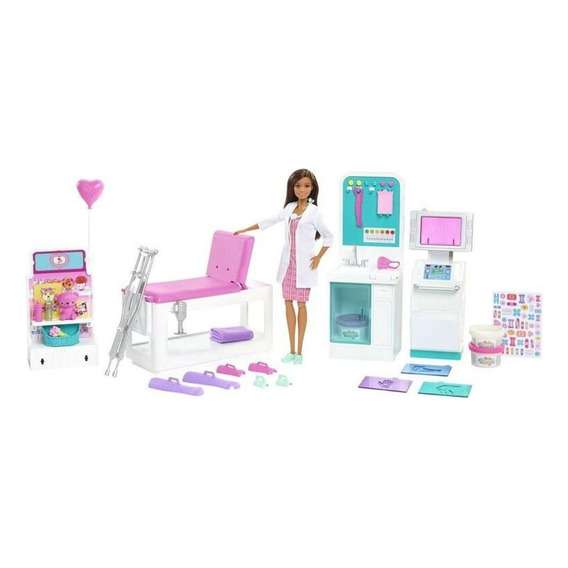 Barbie Clínica médica, set de muñeca y 30 accesorios