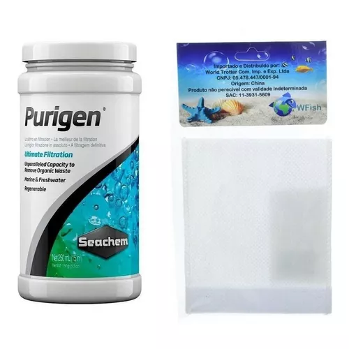 Kit Purigen Seachem Purigen de 250 ml y bolsa TNT de 9 x 11 para Purigen