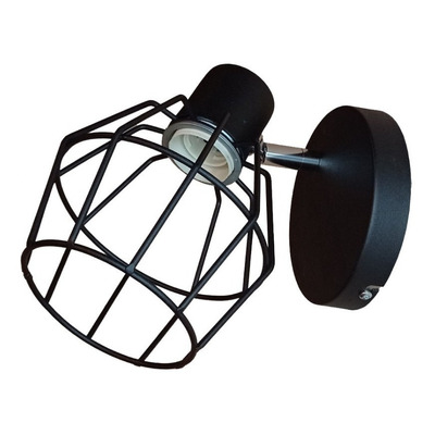 Aplique 1 Luz Diamante Negro Con Cromo Vintage Apto Led E27