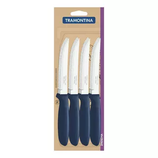 Cuchillo De Asado 5 Pulgadas Set X12 Pz. Tramontina Ipanema Color Azul