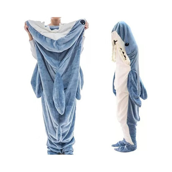 Pijama Manta De Tiburón Saco De Dormir Adultos Con Capucha