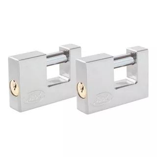 Juego Candados P/cortina Llave Estándar 2 Piezas Lock Color Gris