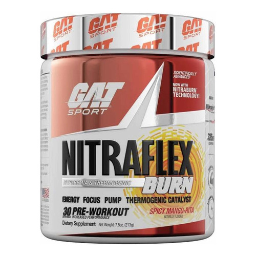 Gat Sport Nitraflex Burn 30 Servicios Pre Entreno Sabor Limonada Rosa