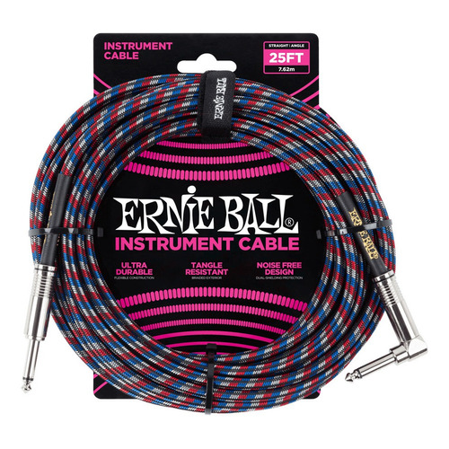 Cable Ernie Ball P06063 Plug Recto - Angular ( L ) 7.62 Mts