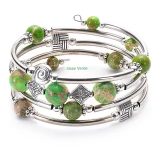 Brazalete Espiral Con Piedras Naturales