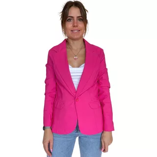 Saco Blazer Mujer Largo Entallado Forrado Dama Negro Blanco Rojo Talles Verano Invierno