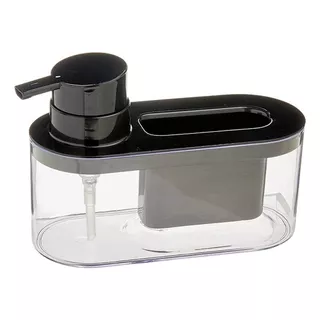 Dispenser Para Detergente/ou Alcool Em Gel E Esponja Arthi Cor Preto