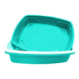 Bandeja Higiênica Cat Clean Furba Com 3 Peças Para Gatos Cor Verde-claro