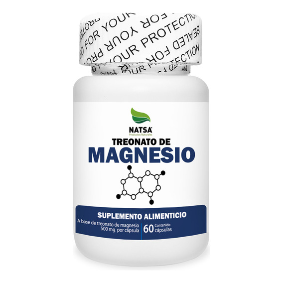 Treonato De Magnesio 60 Cápsulas, Calidad Premium Sabor N/A