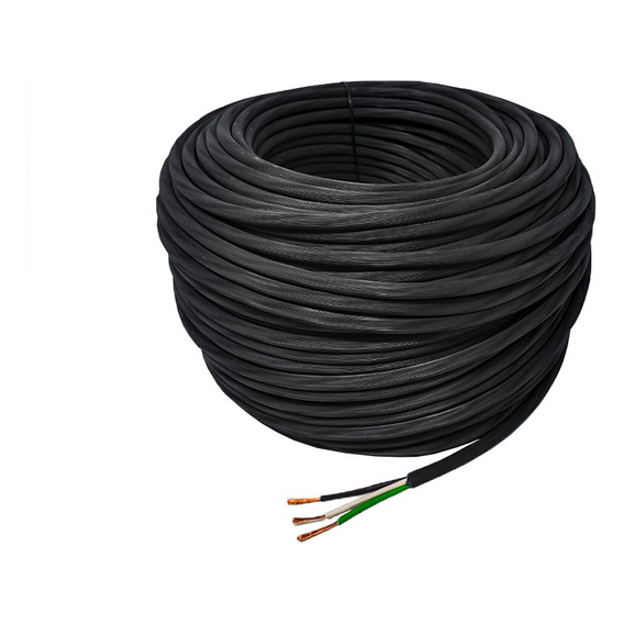 Cable Cca Uso Rudo Konect 3x12 25 Metros Color de la cubierta Negro