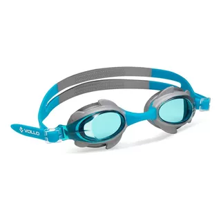 Óculos De Natação Infantil Shark Fin Vollo Azul E Prata