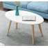 Mesa Ratona - Muebles Web - Patas Madera - Ovalada - Ct4c - Blanco/marrón