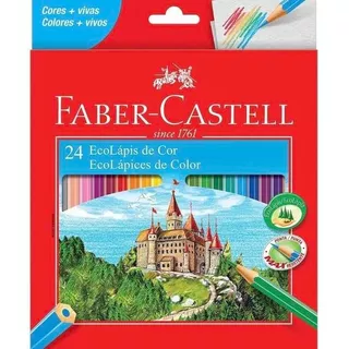 Lápis De Cor Faber Castell 24 Cores Vivas Original Com Nfe