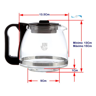 Jarra Vaso Cafetera Tapa Regulable Compatible Winco W1913