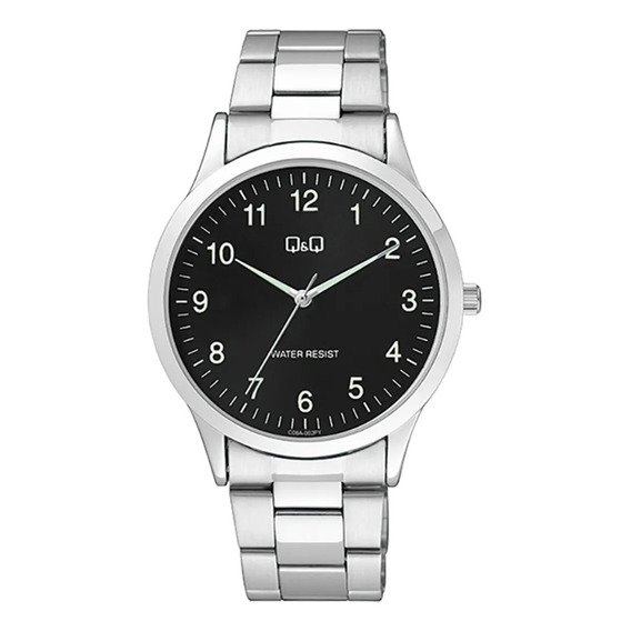 Reloj Q&q Malla Acero Inox Esfera Color Negro C08a002py Febo