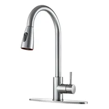 Griferia Monocomando Canilla Cocina Extensible Flexible Cepillado Mst-41106 Neró