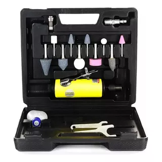 Kit Amoladora Recta Barovo Neumática 1/4 Maletin Mini Torno