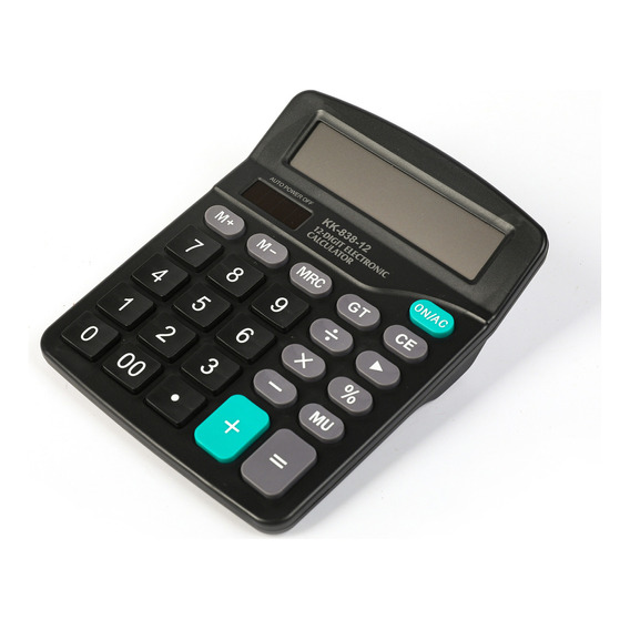 Calculadora De Escritorio Display Grande 12 Digitos Kk838 Color Negro