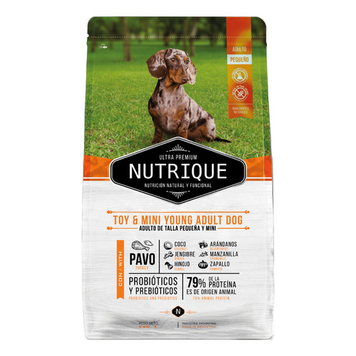 Nutrique Ultra Premium Toy & Mini Young Adult Dog alimento sabor pavo y cerdo en bolsa de 7.5kg