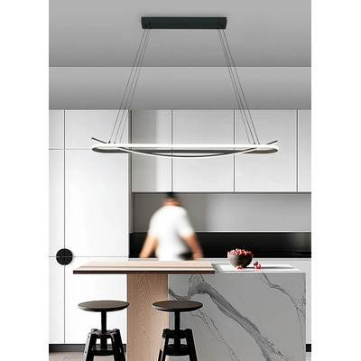 Colgante Led Boise Negro 120m Deco Moderno  Negro