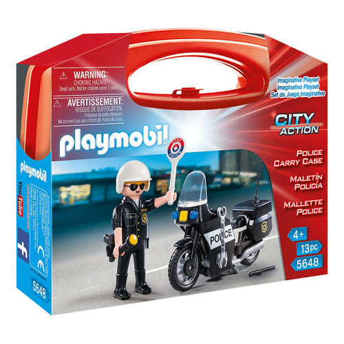 Figura Armable Playmobil City Action Maletín Policía 13 Pc