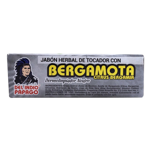 Jabón Neutro Con Bergamota Indio Papago® 125g P/crecimiento