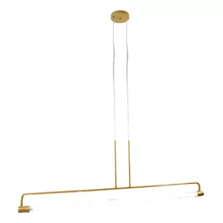 Luminária Pendente Arco Slim Linear Dourado T8 120cm