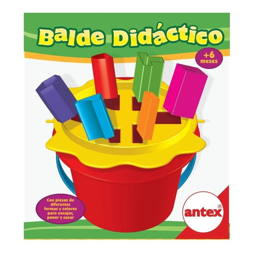Balde Juego Encastre Didáctico Bebé Antex 4007 Color Multicolor