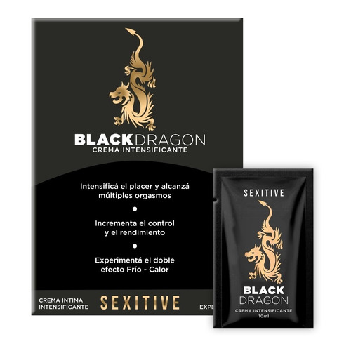 Gel Lubricante Intimo Sexitive Black Dragon Mejores Orgasmos 10ml por 5 unidades