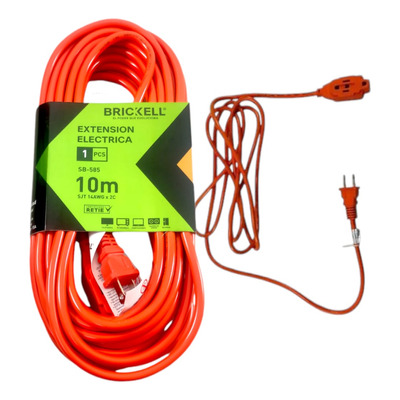 Extensión Electrica Encauchada Naranja 10mts Profesional