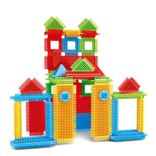 Blocos de Montar Brinquedo Educativo Infantil Balde 98 Peças