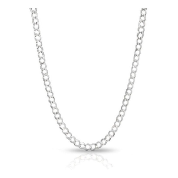 Cadena Cubana De Plata Fina 925  Hombre Mujer De 60cm X 4 Mm