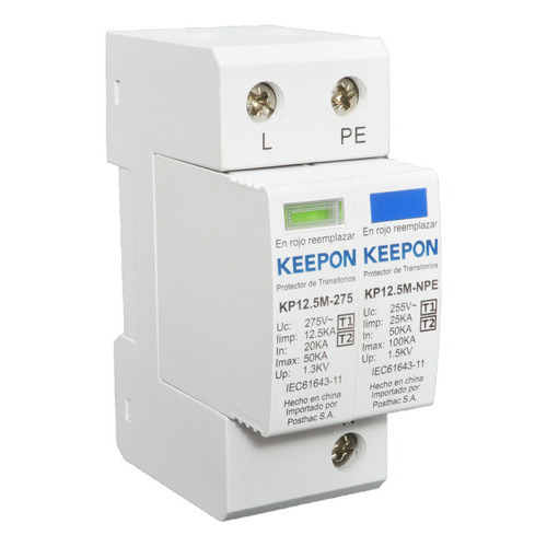 Protector Descarga Atmosferica Keepon T1 T2 100ka 1p+n