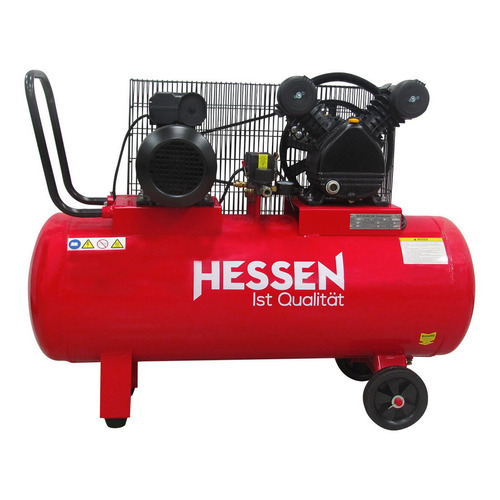 Compresor de aire eléctrico Hessen 016-6720 100L 2hp 220V 50Hz rojo