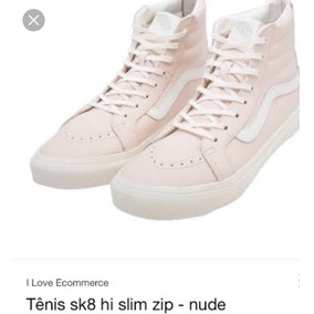 tenis vans cano alto rosa
